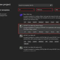 Tworzenie projektu ASP.NET Core Web App (Razor Pages) dla aplikacji webowych. Dostępne dla Windows i innych systemów.