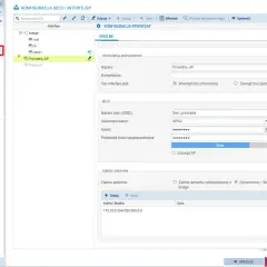 Konfiguracja interfejsu sieciowego, podobna do zarządzania w Windows Server Update Services. Ustawienia Wi-Fi i zakresu adresów.