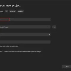 Konfiguracja projektu WPF. Nazwa projektu "HelloWPFApp" jest gotowa do rozpoczęcia wspaniałego wpf tutorial.
