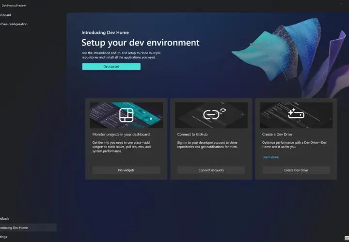 Dev Home ułatwia konfigurację środowiska deweloperskiego, monitorowanie projektów i tworzenie Dev Drive.