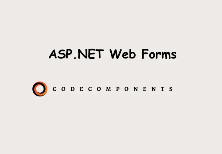 ASP.NET Web Forms - tworzenie stron internetowych z plikami .aspx. Logo CODECOMPONENTS.