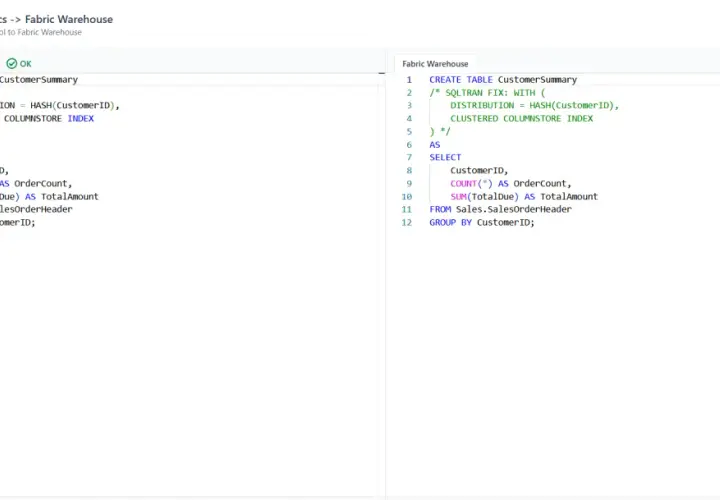 SQL: CREATE TABLE CustomerSummary z użyciem WITH i SELECT, tworzy podsumowanie klienta.