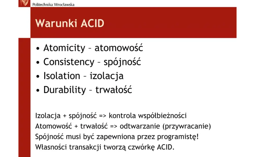 Transakcje baz danych - ACID, COMMIT, ROLLBACK i izolacja