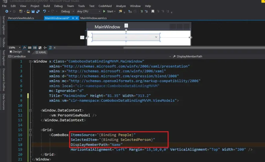 ComboBox w WPF od podstaw - binding, MVVM i walidacja