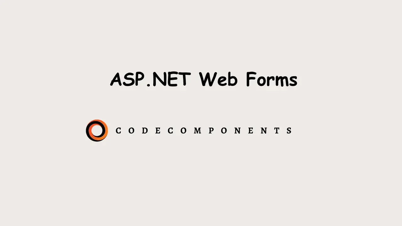 ASP.NET Web Forms - tworzenie stron internetowych z plikami .aspx. Logo CODECOMPONENTS.