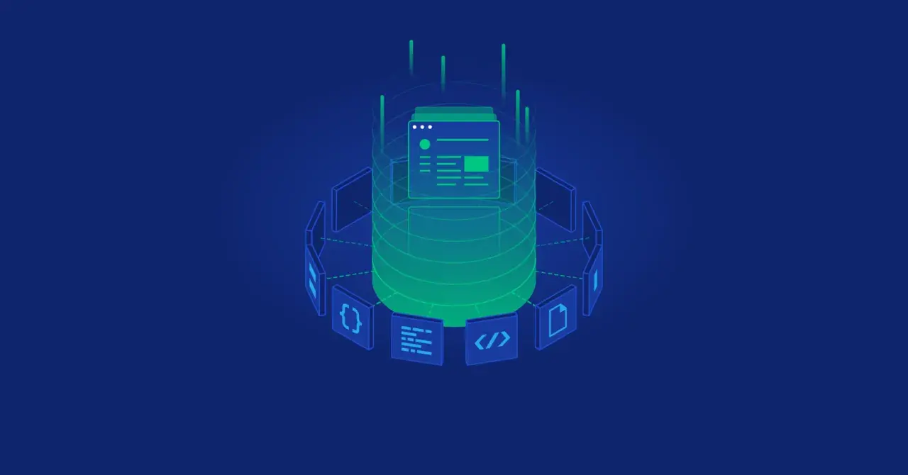 Abstrakcyjny koncept wizualizujący rozwój wpf application. Wokół centralnego, zielonego rdzenia, symbolizującego kod, krążą ikony reprezentujące różne etapy tworzenia oprogramowania.