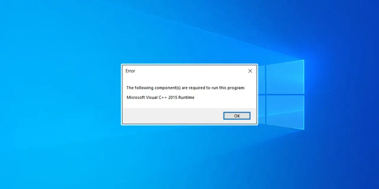 Błąd: brak Microsoft Visual C++ 2015 Runtime. Program nie może działać bez tej biblioteki.