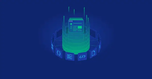 Abstrakcyjny koncept wizualizujący rozwój wpf application. Wokół centralnego, zielonego rdzenia, symbolizującego kod, krążą ikony reprezentujące różne etapy tworzenia oprogramowania.